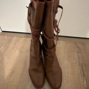Kors by Michael Kors leather lace cowboy boots.